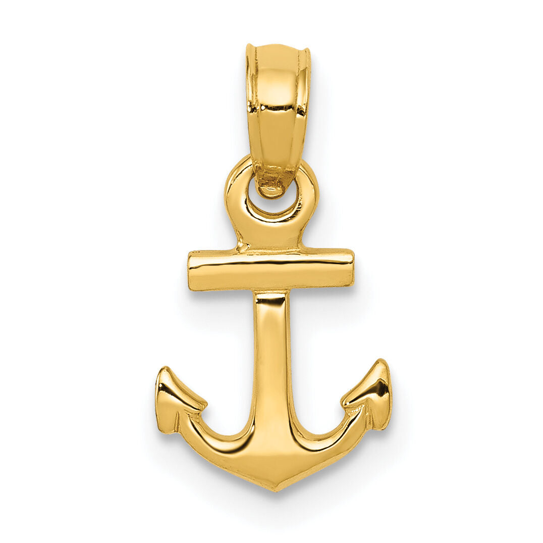 14k Mini Anchor Pendant-K3087