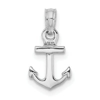 14k White Gold Mini Anchor Pendant-K3087W