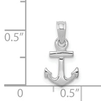 14k White Gold Mini Anchor Pendant-K3087W