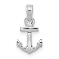 14k White Gold Mini Anchor Pendant-K3087W