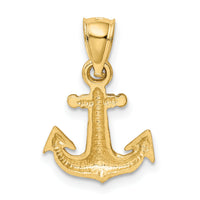 14K Diamond-cut Anchor Pendant-K3089