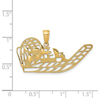 14k Air Boat Pendant-K3102