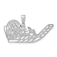 14K White Gold Air Boat Pendant-K3102W