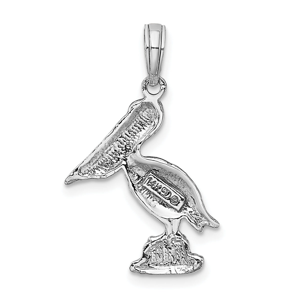 14K White Gold Standing Pelican Charm-K3118W
