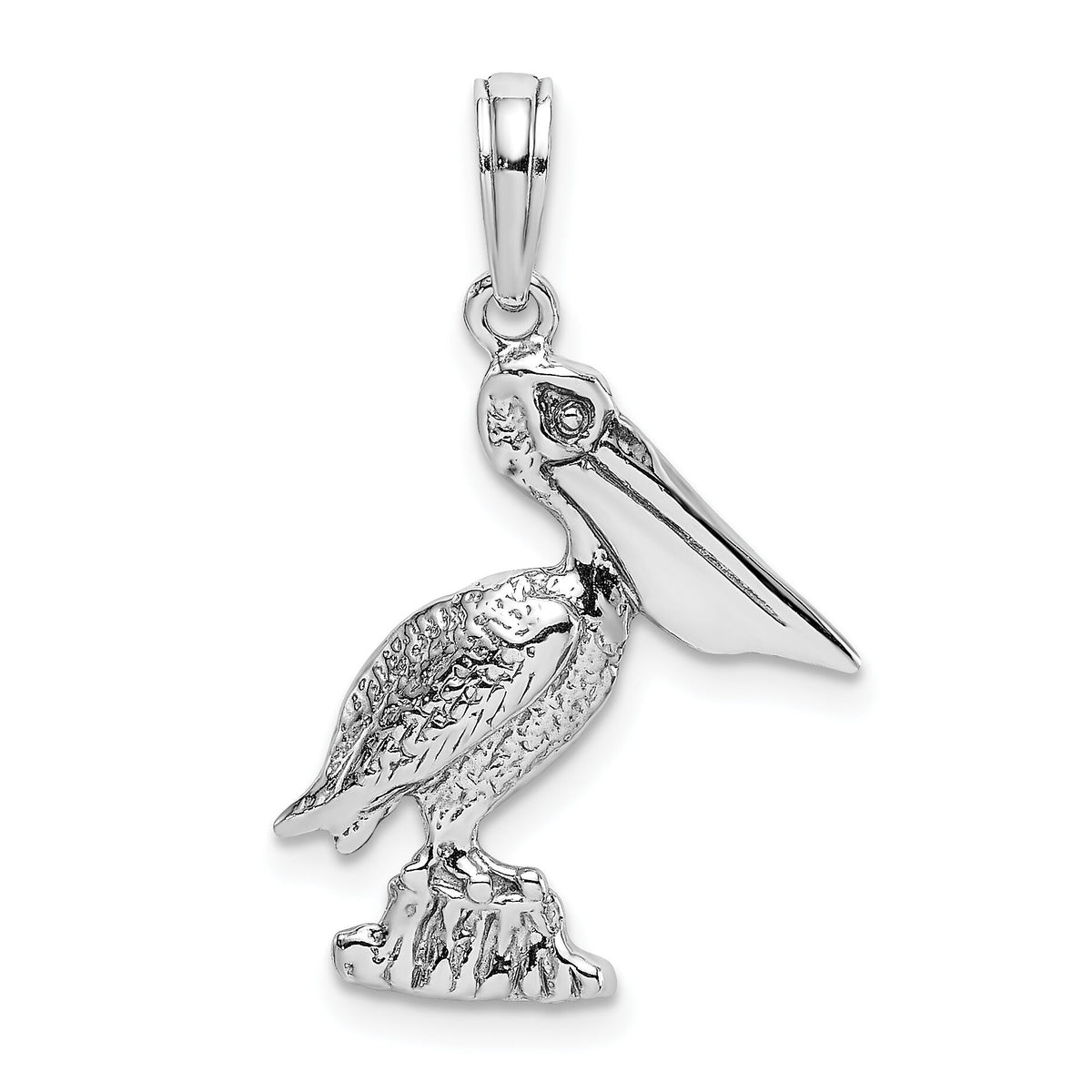 14K White Gold Standing Pelican Charm-K3118W