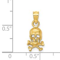 14K Skull and Cross Bones Pendant-K3163