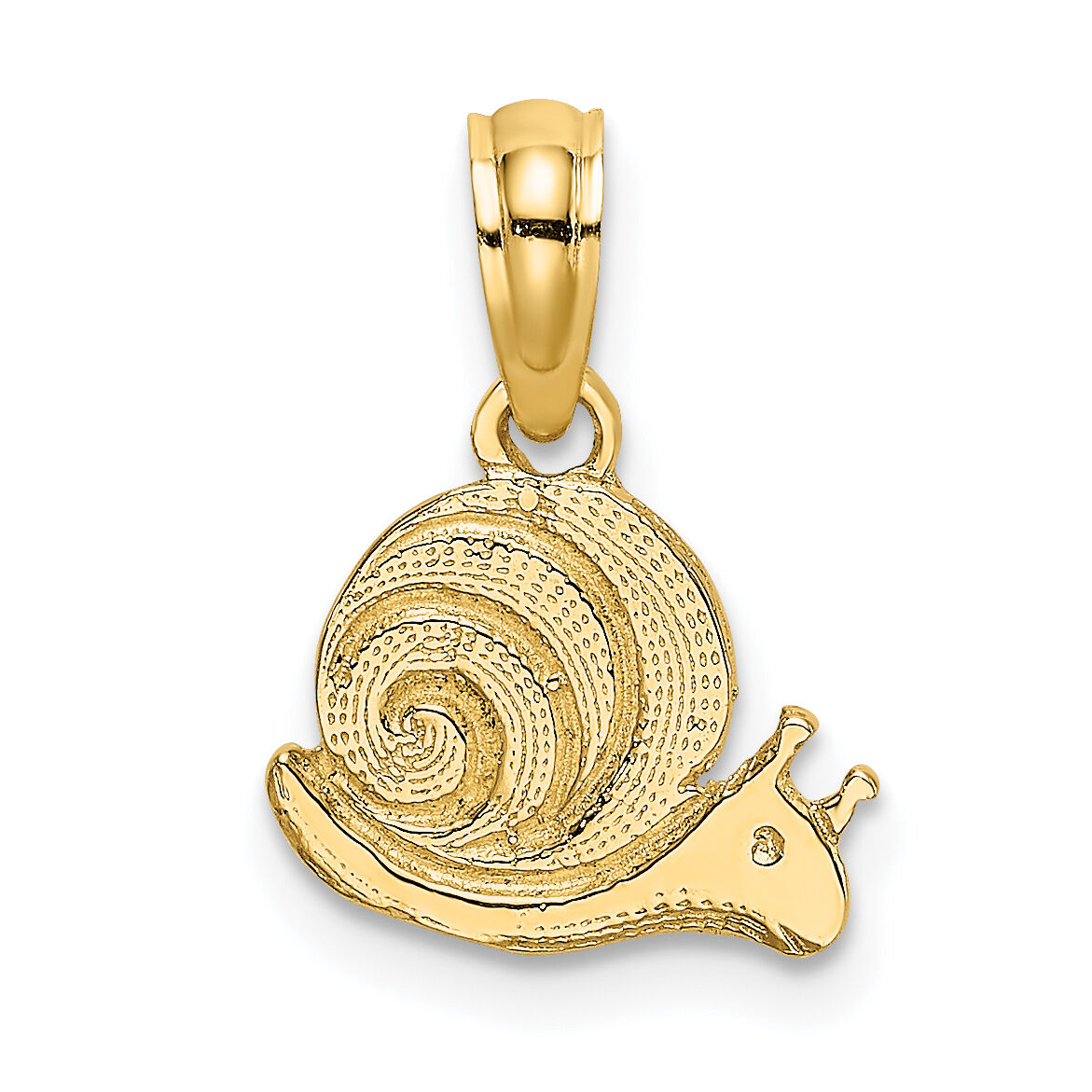 14k Textured Mini Snail Charm-K3175