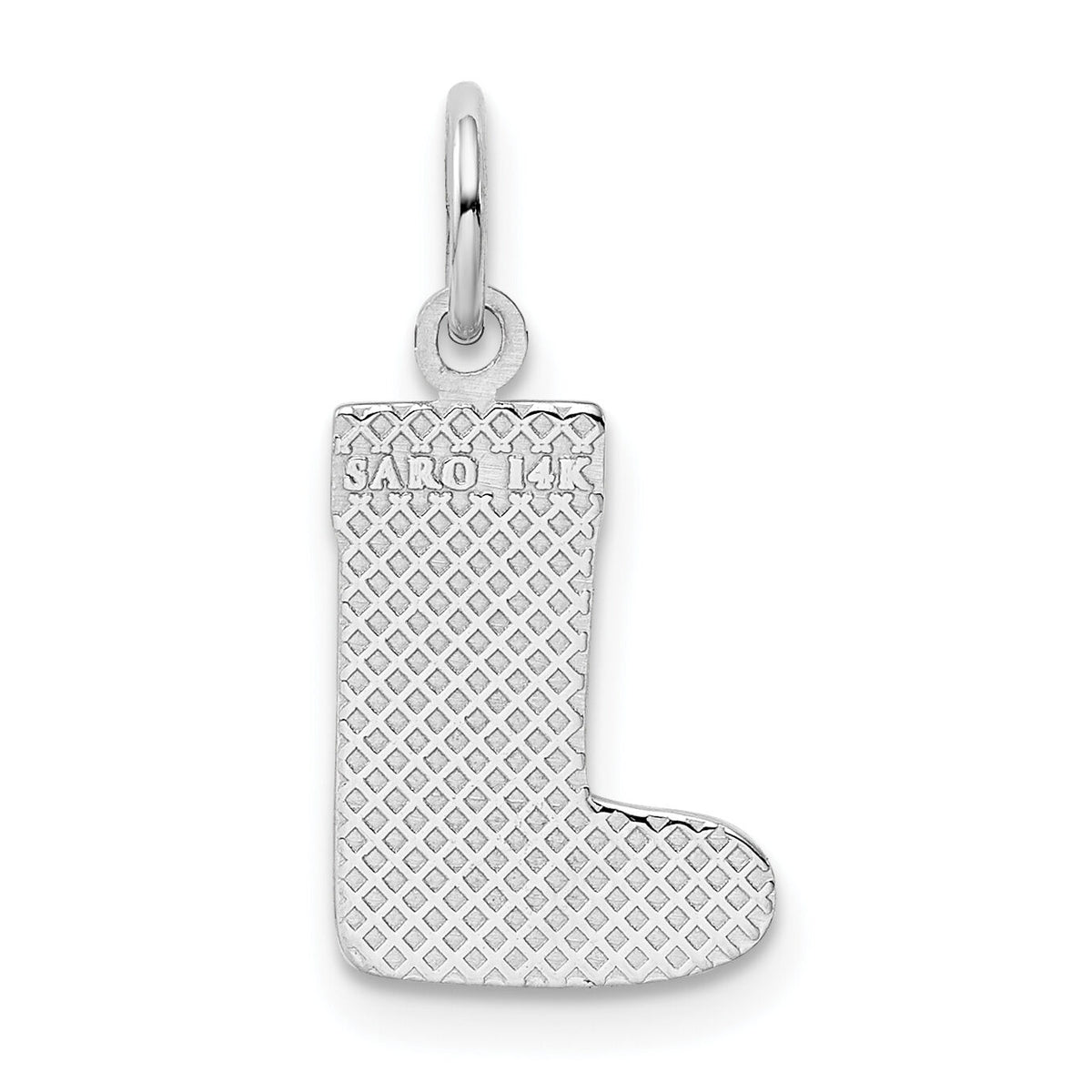14k White Gold Christmas Stocking Charm-K3188