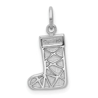 14k White Gold Christmas Stocking Charm-K3188