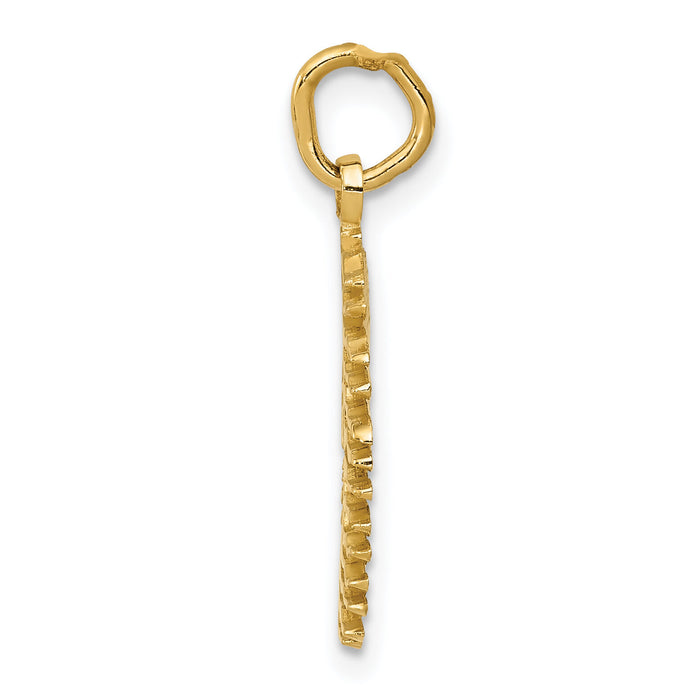 14k Flaming Sun Charm-K3194