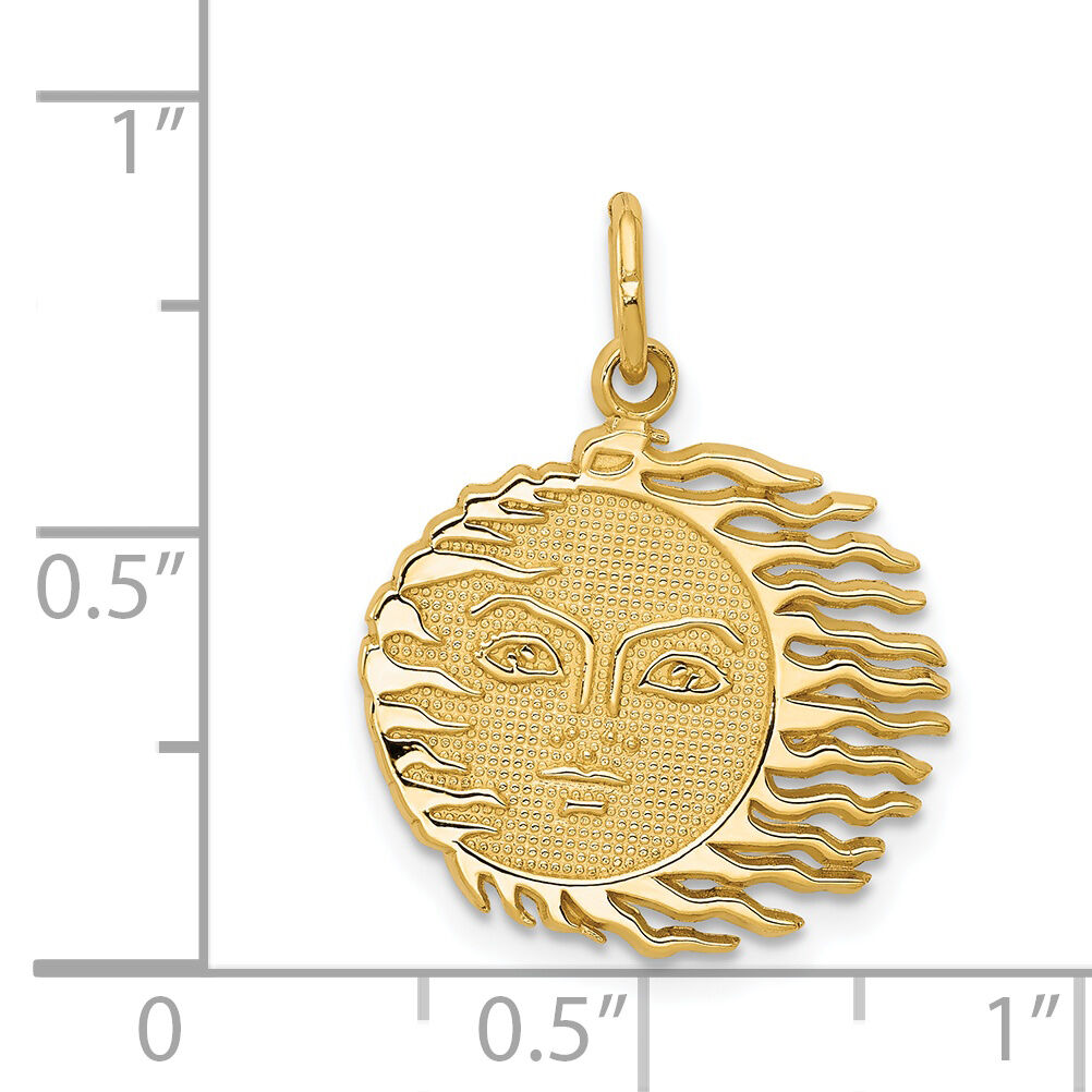 14k Flaming Sun Charm-K3194