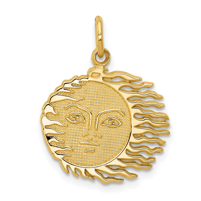 14k Flaming Sun Charm-K3194