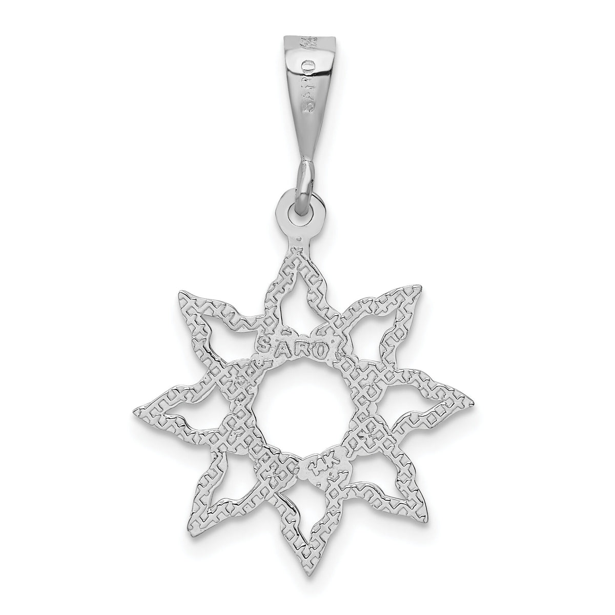 14k White Gold Sun Charm-K3198