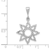 14k White Gold Sun Charm-K3198