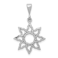 14k White Gold Sun Charm-K3198