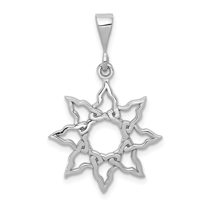 14k White Gold Sun Charm-K3198