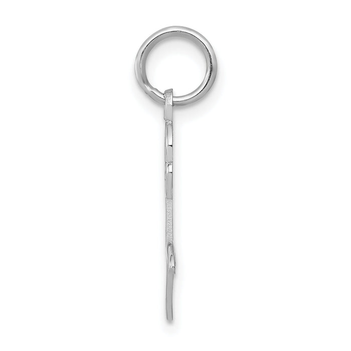 14k White Gold Rose Charm-K3222