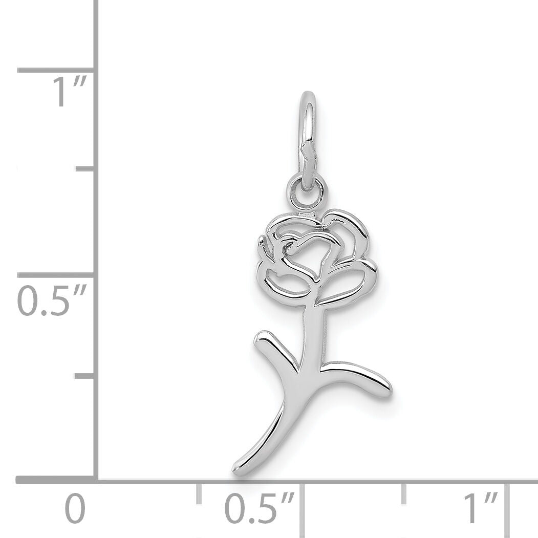 14k White Gold Rose Charm-K3222