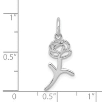14k White Gold Rose Charm-K3222