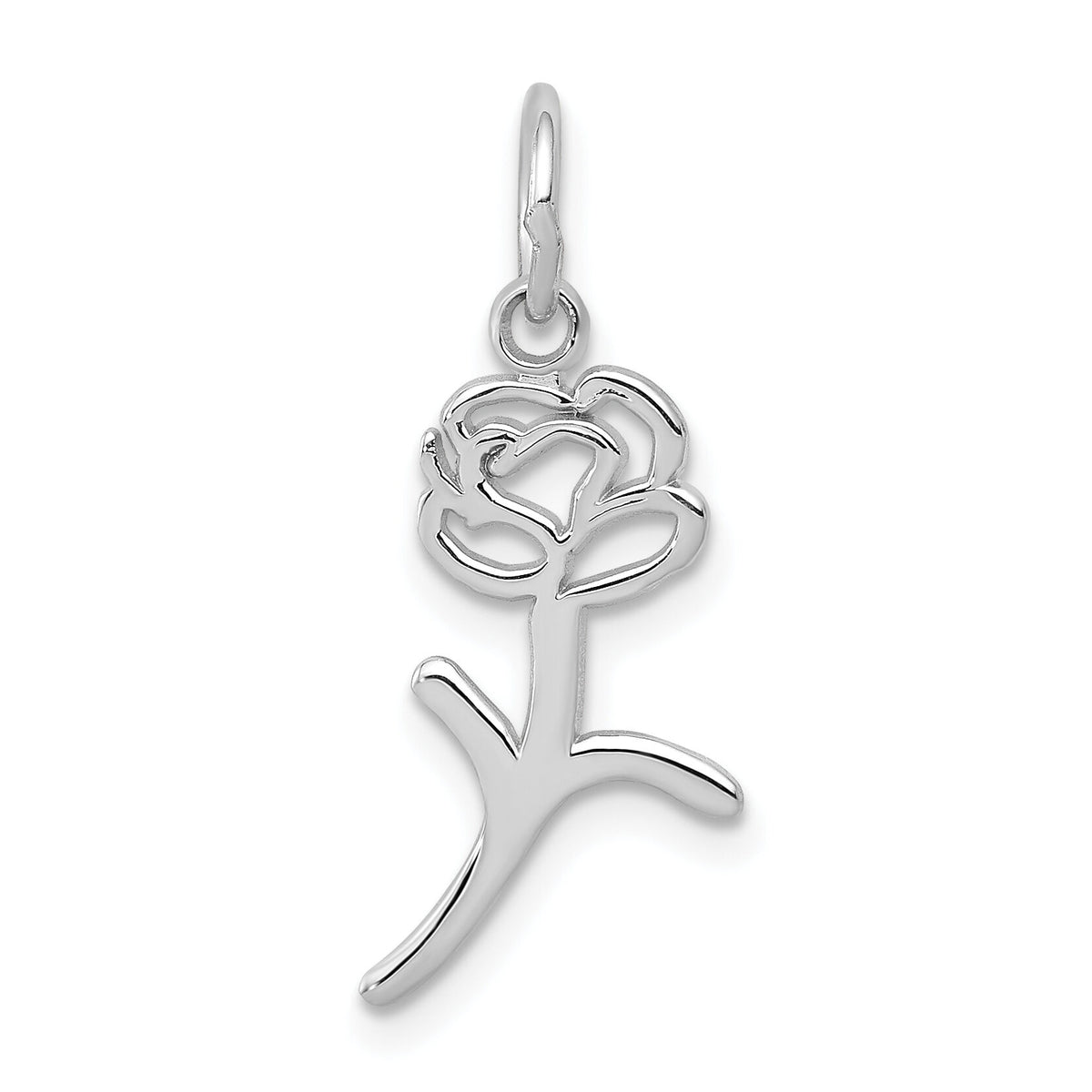 14k White Gold Rose Charm-K3222