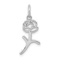 14k White Gold Rose Charm-K3222