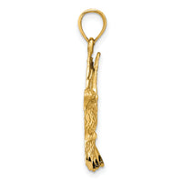 14K Diamond-cut Hummingbird Pendant-K3227