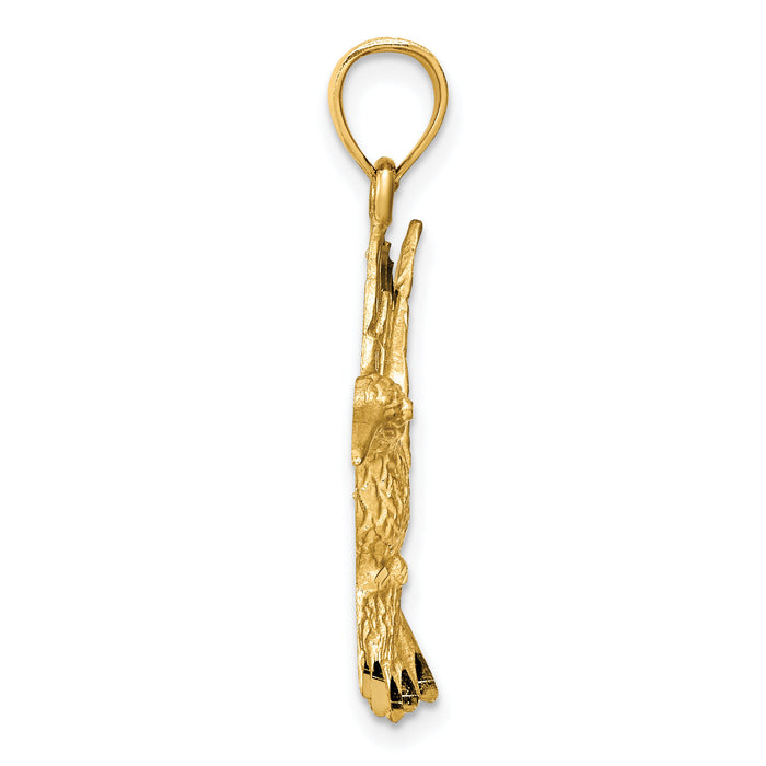 14K Diamond-cut Hummingbird Pendant-K3227
