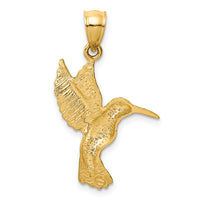 14K Diamond-cut Hummingbird Pendant-K3227