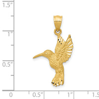 14K Diamond-cut Hummingbird Pendant-K3227
