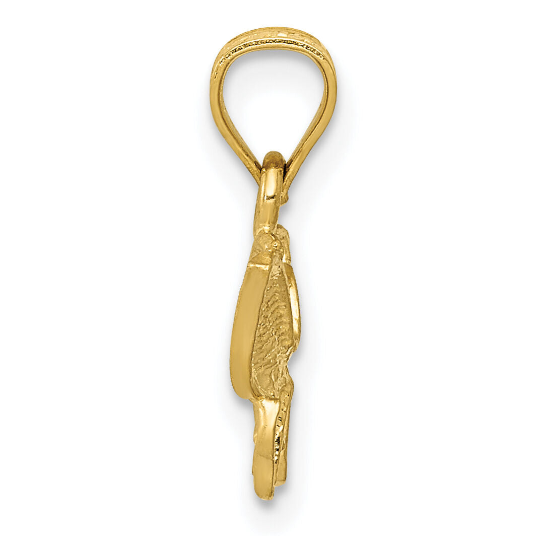 14K Diamond-cut Butterfly Pendant-K3233