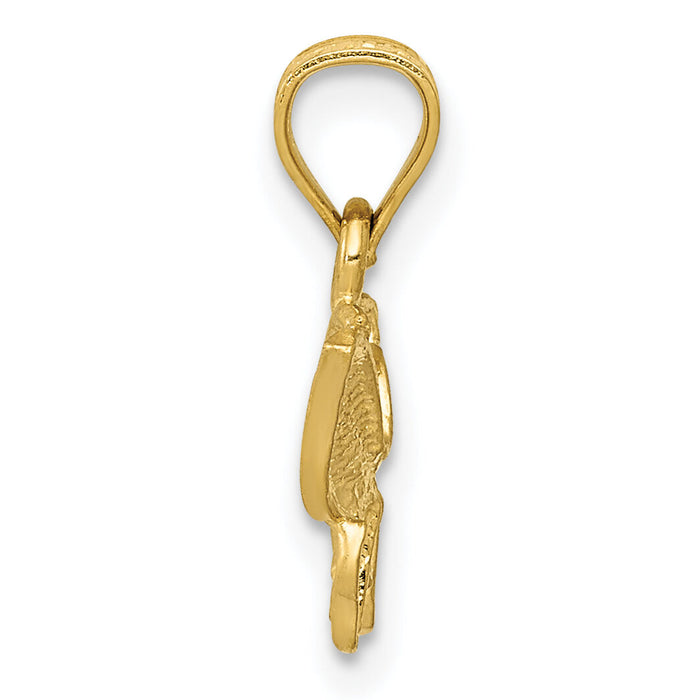 14K Diamond-cut Butterfly Pendant-K3233