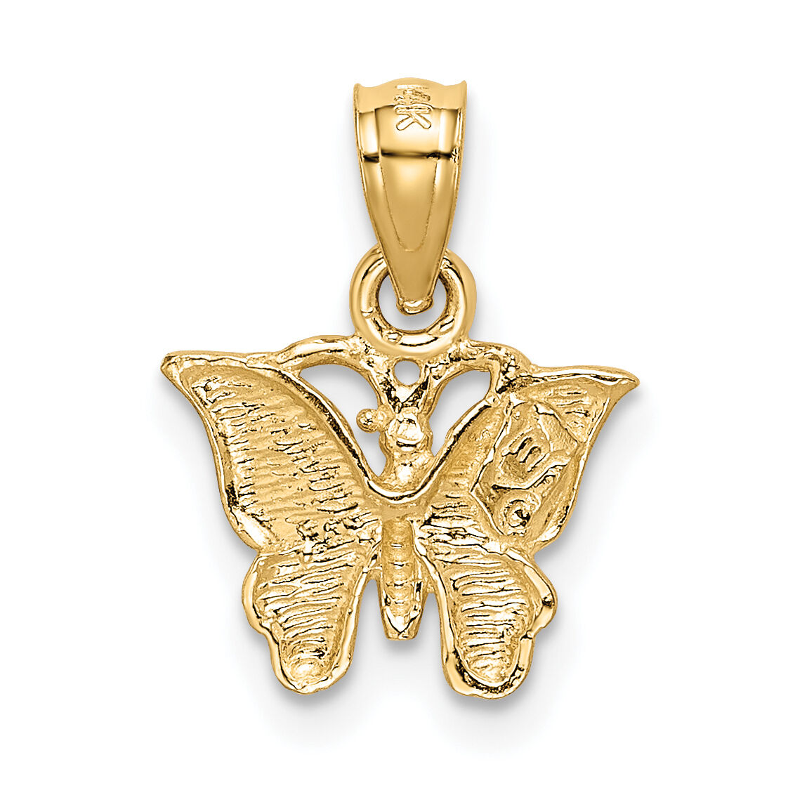 14K Diamond-cut Butterfly Pendant-K3233
