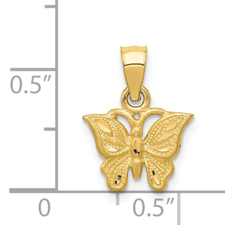 14K Diamond-cut Butterfly Pendant-K3233
