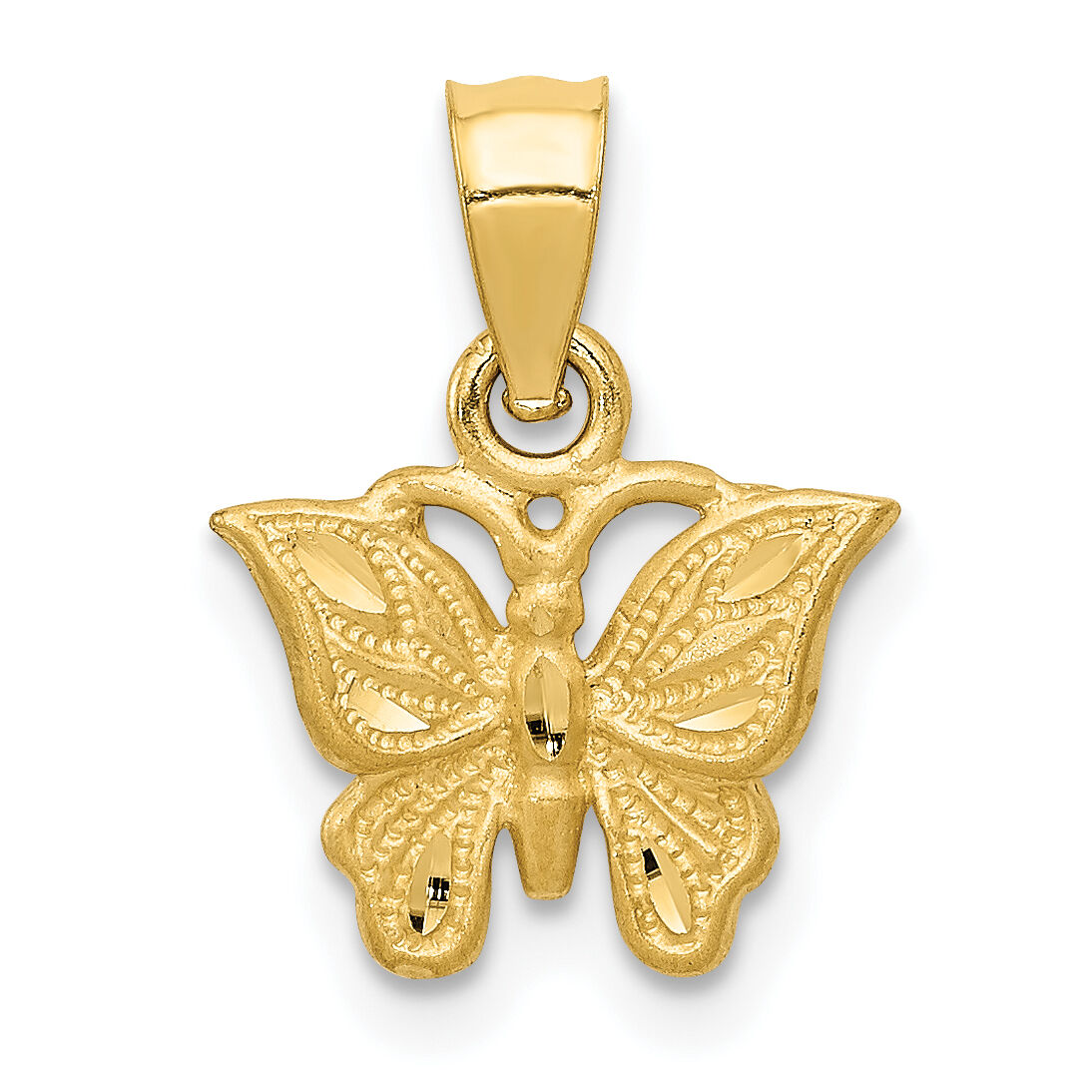 14K Diamond-cut Butterfly Pendant-K3233