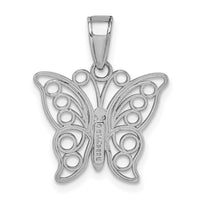 14K White Gold Cut-out Butterfly Large Pendant-K3243W