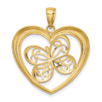 14k w/Rhodium Butterfly in Heart Charm-K3247