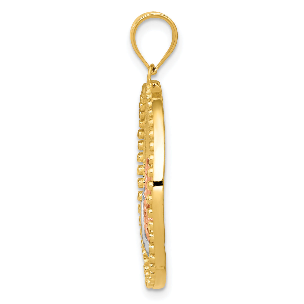 14K Two-tone w/White Rhodium Dragonfly Pendant-K3257