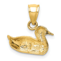 14K Diamond-cut Duck Pendant-K3266