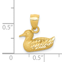 14K Diamond-cut Duck Pendant-K3266