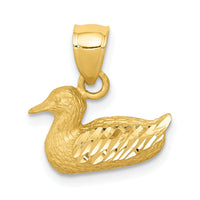 14K Diamond-cut Duck Pendant-K3266