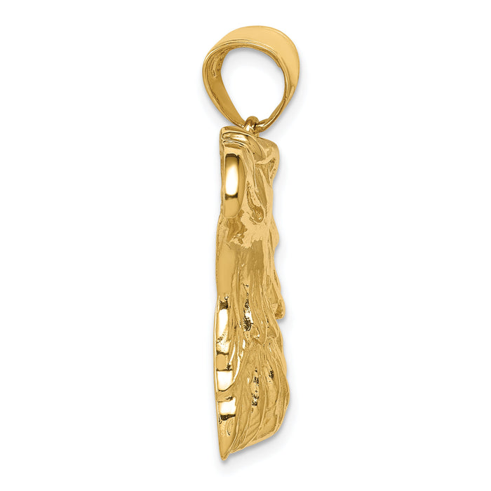 14k Eagle Head Pendant-K3280