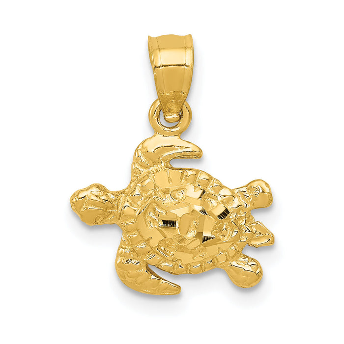 14K Turtle Pendant-K3298