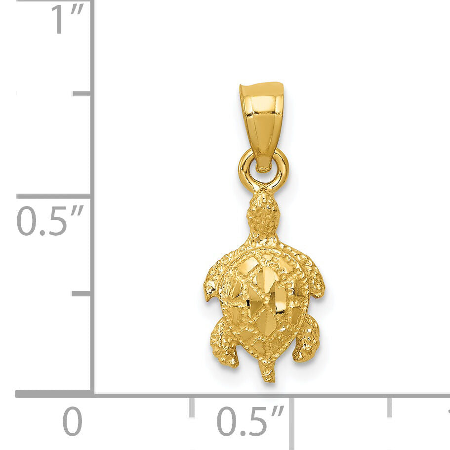 14K Turtle Pendant-K3299