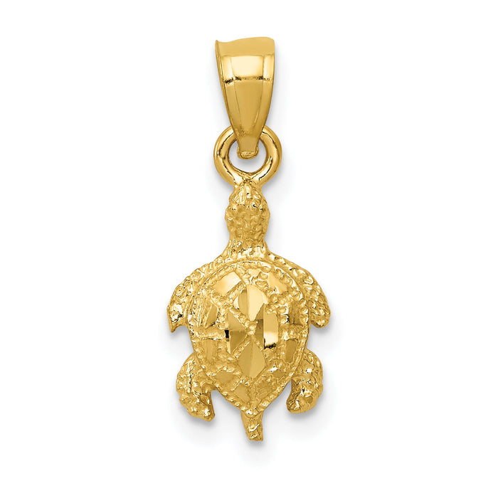 14K Turtle Pendant-K3299