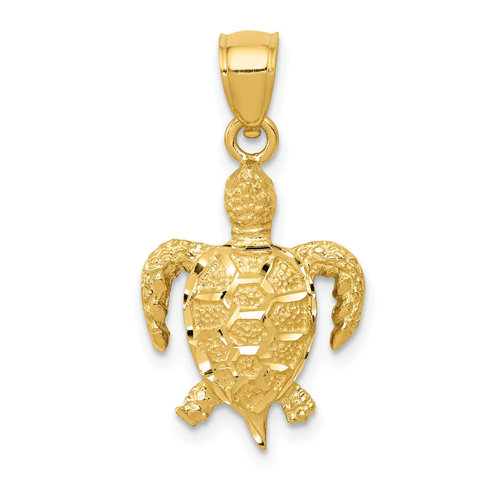 14K Turtle Pendant-K3301