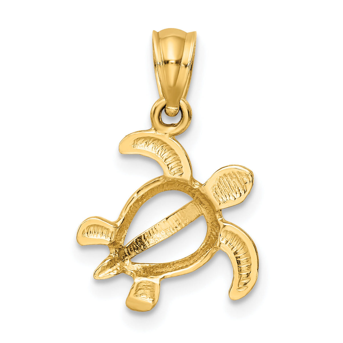 14k Open Turtle Pendant-K3306