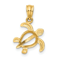 14k Open Turtle Pendant-K3306