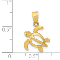 14k Open Turtle Pendant-K3306