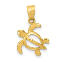14k Open Turtle Pendant-K3306