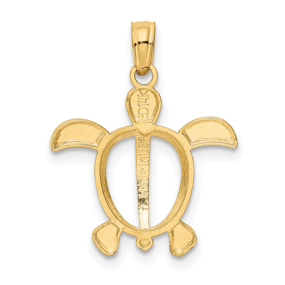 14K and Rhodium Sea Turtle Pendant-K3307
